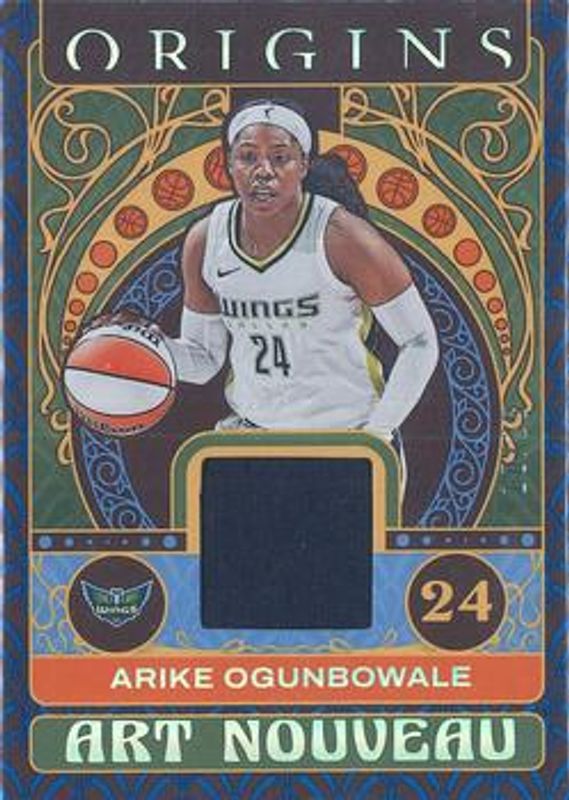 Arike Ogunbowale 2023 Origins WNBA #AN-ARK Art Nouveau Memorabilia - Blue /25 RAW