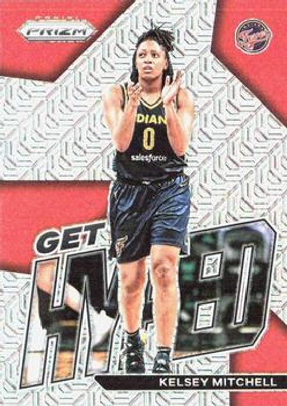 Kelsey Mitchell 2023 Prizm WNBA #10 Get Hyped - Mojo /25 RAW