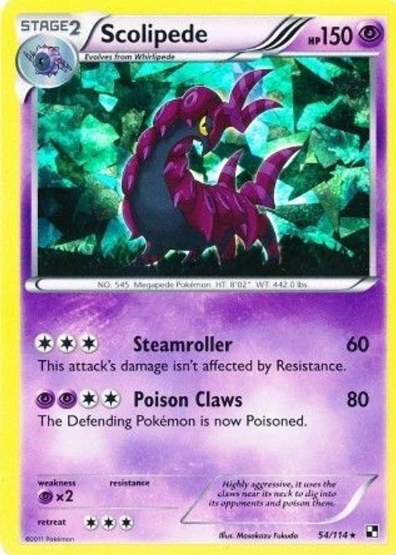 Scolipede 2011 Black & White #054/114 Promo (Cracked Ice) RAW TCG (NEAR MINT)