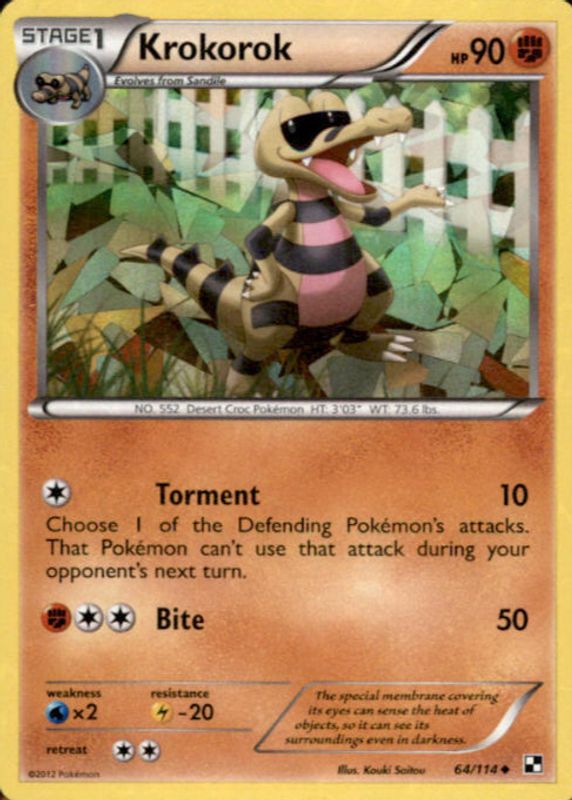 Krokorok 2011 Black & White #064/114 Promo (League Play) RAW TCG (LIGHTLY PLAYED)