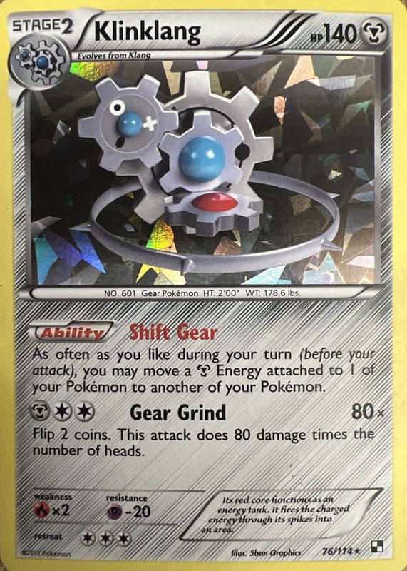 Klinklang 2011 Black & White #076/114 Promo (Cracked Ice) RAW TCG (MODERATELY PLAYED)
