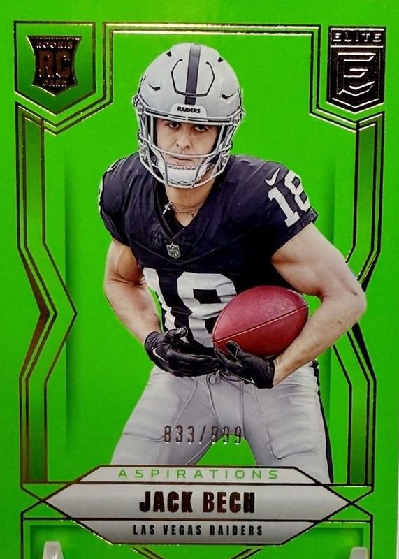 Jack Bech 2025 Elite #177 Aspirations Lime Green /999 Rookie RAW