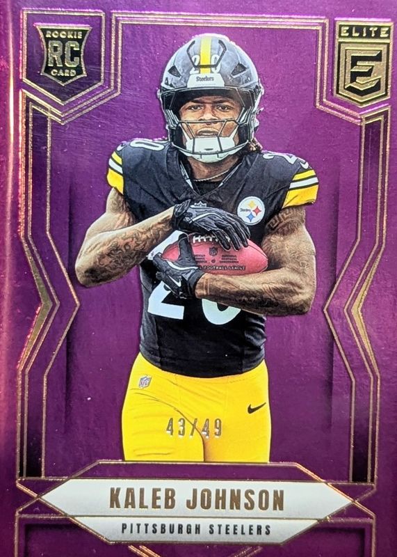 Kaleb Johnson 2025 Elite #127 Purple /49 Rookie RAW