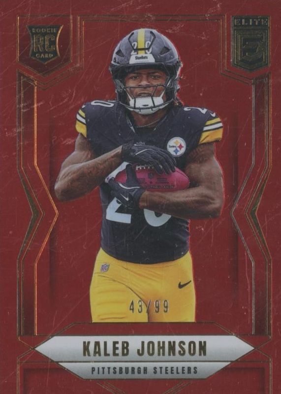 Kaleb Johnson 2025 Elite #127 Red /99 Rookie RAW
