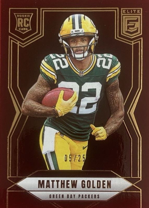 Matthew Golden 2025 Elite #144 Black /25 Rookie RAW