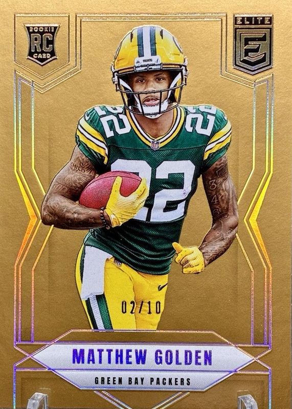 Matthew Golden 2025 Elite #144 Gold /10 Rookie RAW