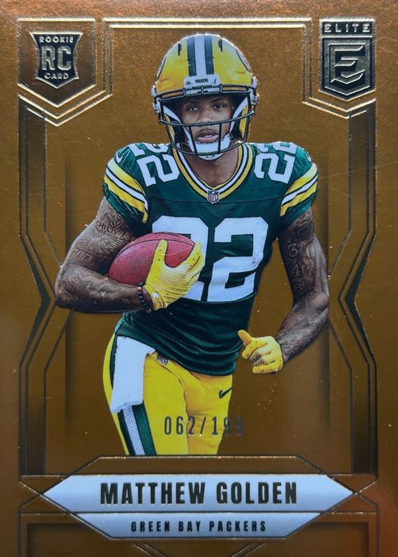 Matthew Golden 2025 Elite #144 Orange /199 Rookie RAW