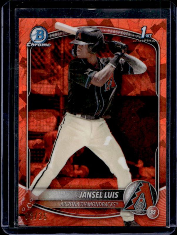 Jansel Luis 2025 Bowman Sapphire Edition #BCP-84 Chrome Prospects - Orange Refractor /25 RAW
