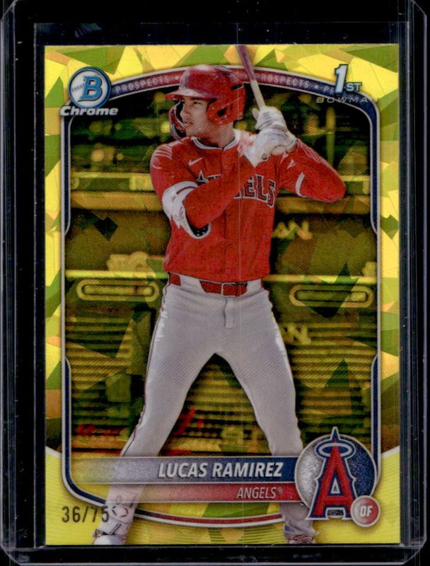 2025 Bowman Sapphire Edition #BCP-135 Chrome Prospects - Yellow Refractor /75