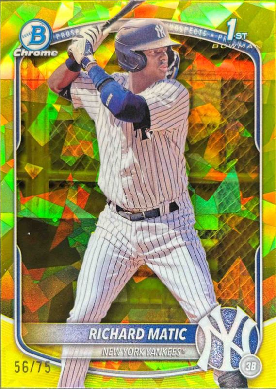 2025 Bowman Sapphire Edition #BCP-71 Chrome Prospects - Yellow Refractor /75