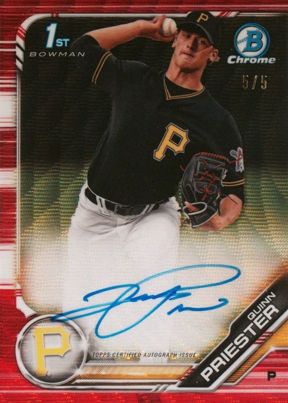 2019 Bowman Draft #CDA-QP Chrome DP Auto - Red Wave Refractor /5 (1st)