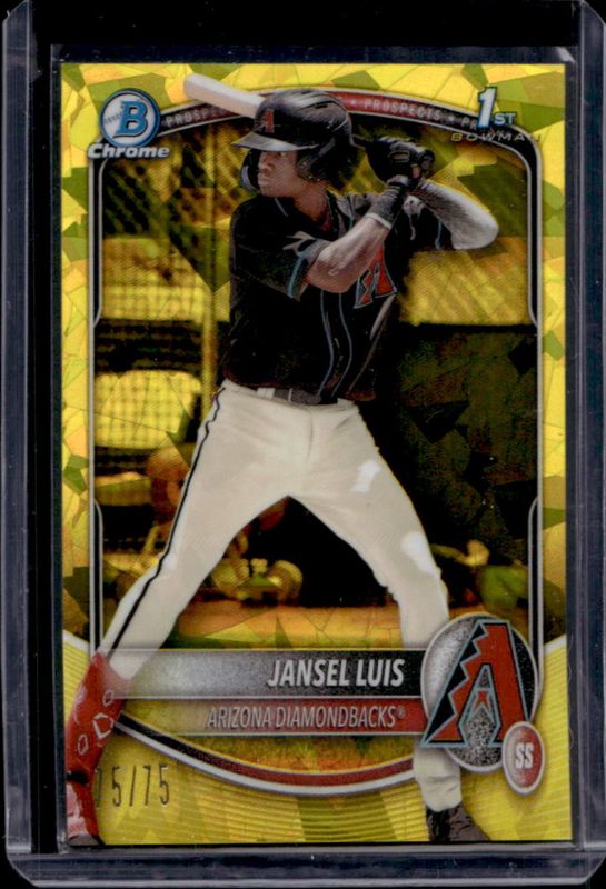 Jansel Luis 2025 Bowman Sapphire Edition #BCP-84 Chrome Prospects - Yellow Refractor /75 RAW