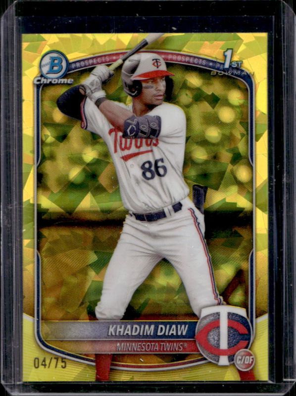 2025 Bowman Sapphire Edition #BCP-77 Chrome Prospects - Yellow Refractor /75