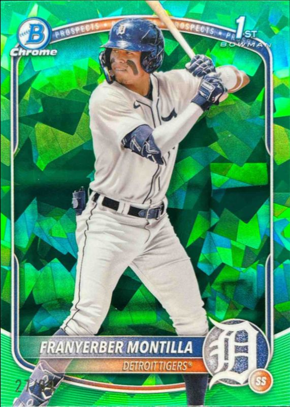 Franyerber Montilla 2025 Bowman Sapphire Edition #BCP-5 Chrome Prospects - Green Refractor /99 RAW