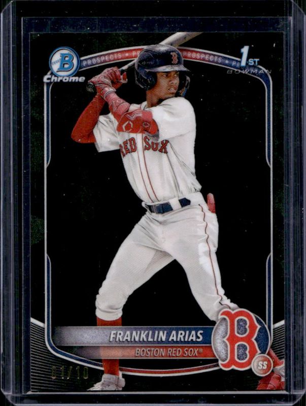 Franklin Arias 2025 Bowman Sapphire Edition #BCP-67 Chrome Prospects - Black Sapphire /10 RAW