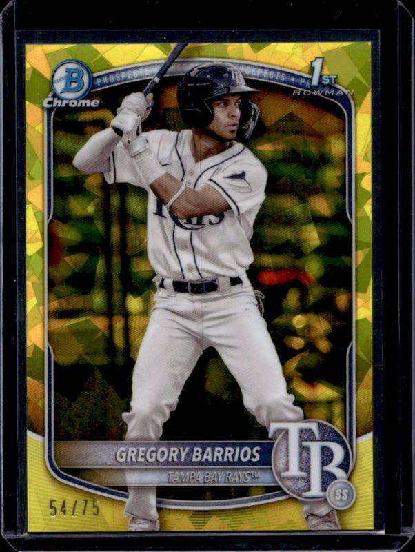 2025 Bowman Sapphire Edition #BCP-7 Chrome Prospects - Yellow Refractor /75