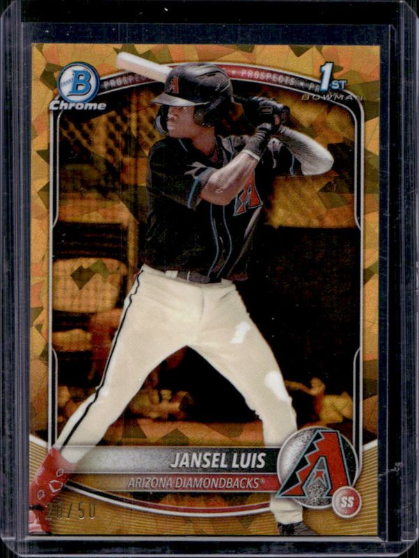 Jansel Luis 2025 Bowman Sapphire Edition #BCP-84 Chrome Prospects - Gold Refractor /50 RAW