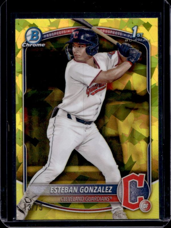 2025 Bowman Sapphire Edition #BCP-70 Chrome Prospects - Yellow Refractor /75