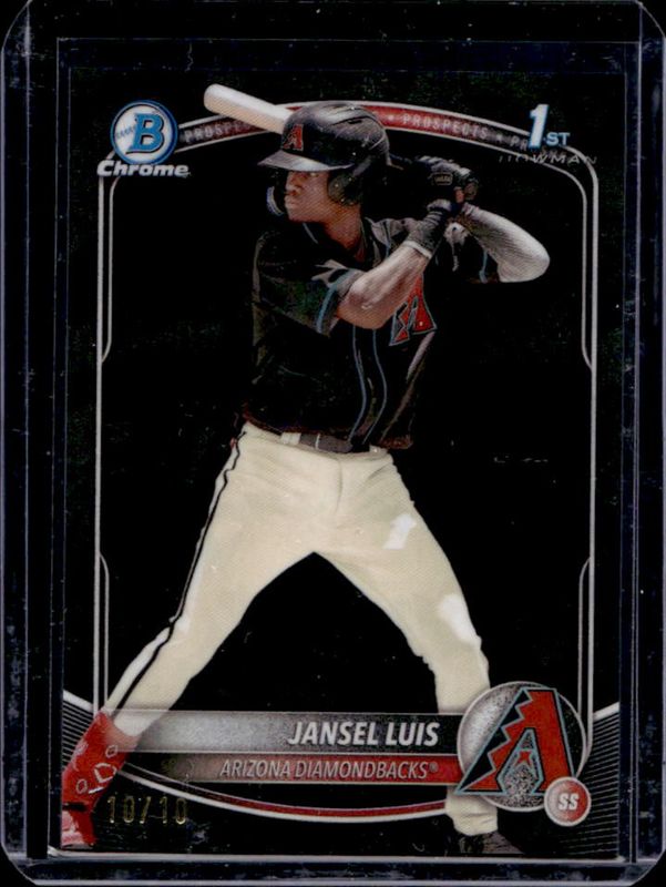 Jansel Luis 2025 Bowman Sapphire Edition #BCP-84 Chrome Prospects - Black Sapphire /10 RAW