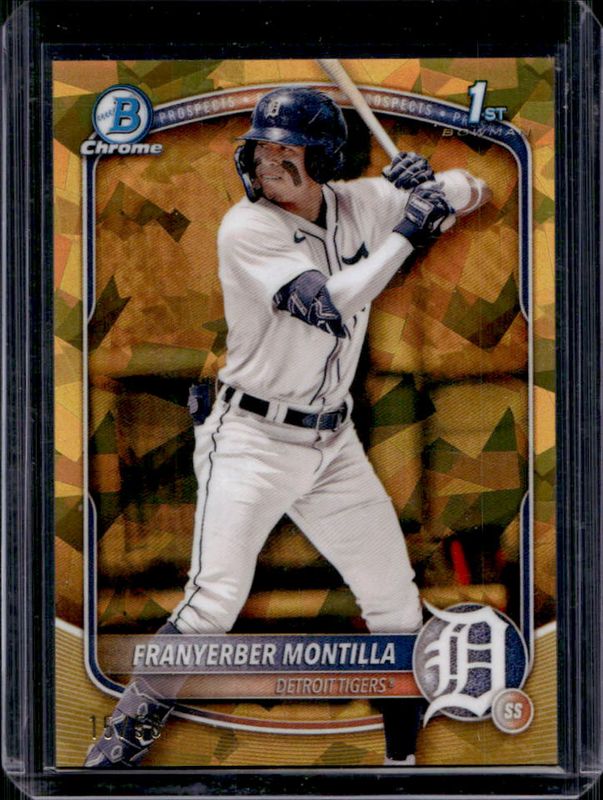 Franyerber Montilla 2025 Bowman Sapphire Edition #BCP-5 Chrome Prospects - Gold Refractor /50 RAW