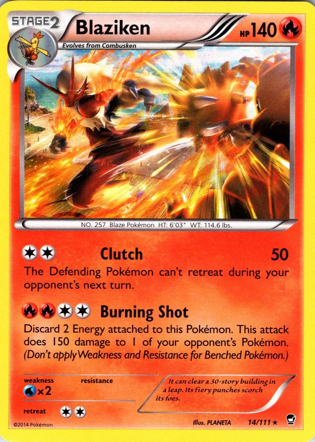 【No.14】ブレスラチェイン Blaziken 2014 XY: Furious Fists #014/111 Holo Price Guide