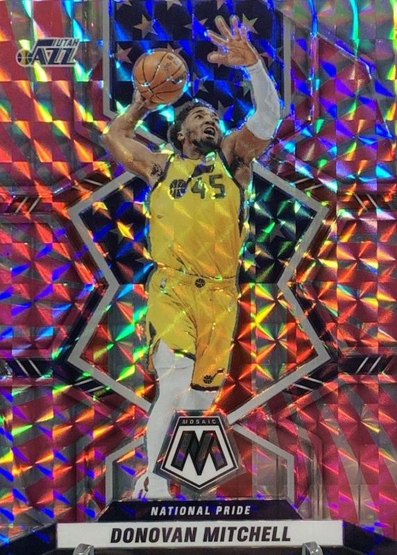 Donovan Mitchell 2021 Mosaic #253 National Pride - Pink Swirl /11 RAW