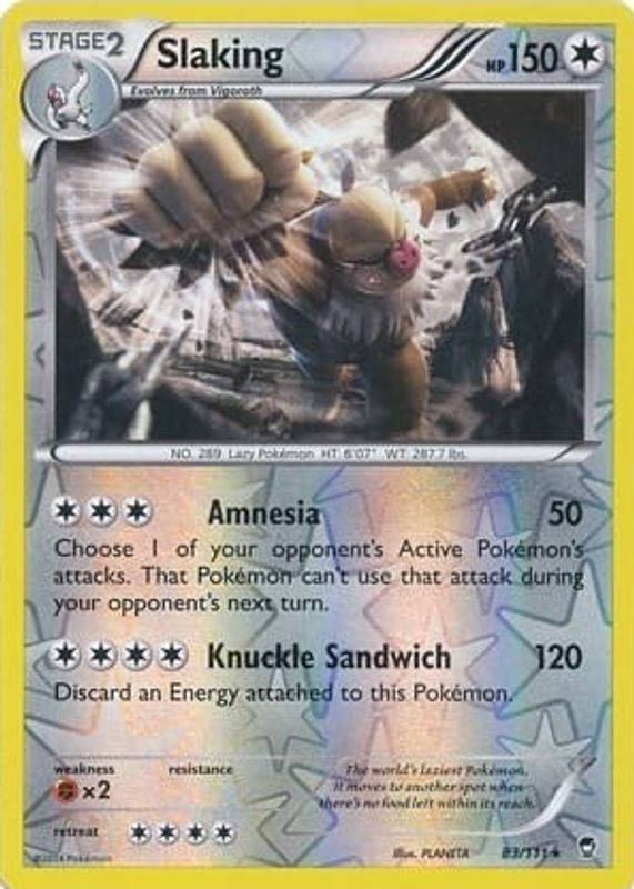 Slaking 2014 XY: Furious Fists #083/111 Reverse Holo RAW TCG (NEAR MINT)