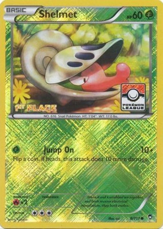 Shelmet 2014 XY: Furious Fists #008/111 Promo (League Play - 1st Place) RAW TCG (NEAR MINT)