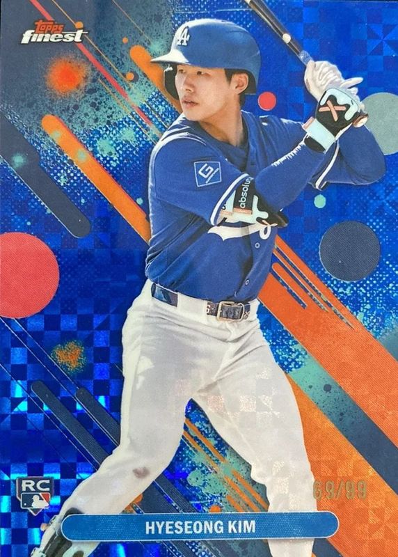 Hyeseong Kim 2025 Topps Finest #27 Common - Blue Checkerboard Refractor /99 Rookie RAW