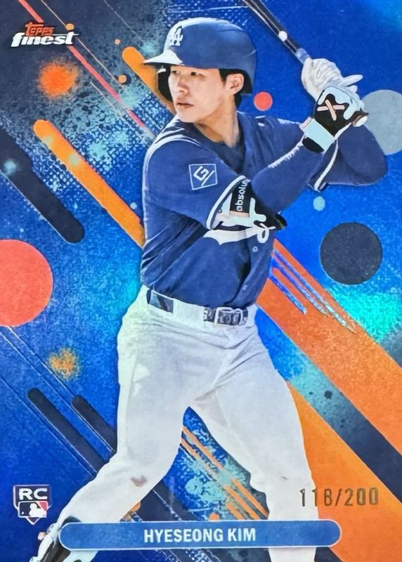 Hyeseong Kim 2025 Topps Finest #27 Common - Blue Refractor /200 Rookie RAW