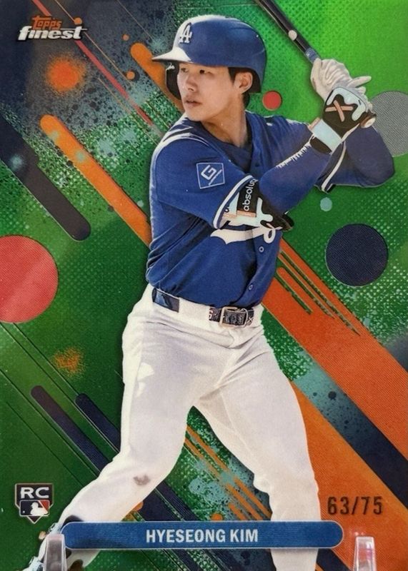 Hyeseong Kim 2025 Topps Finest #27 Common - Green Refractor /75 Rookie RAW