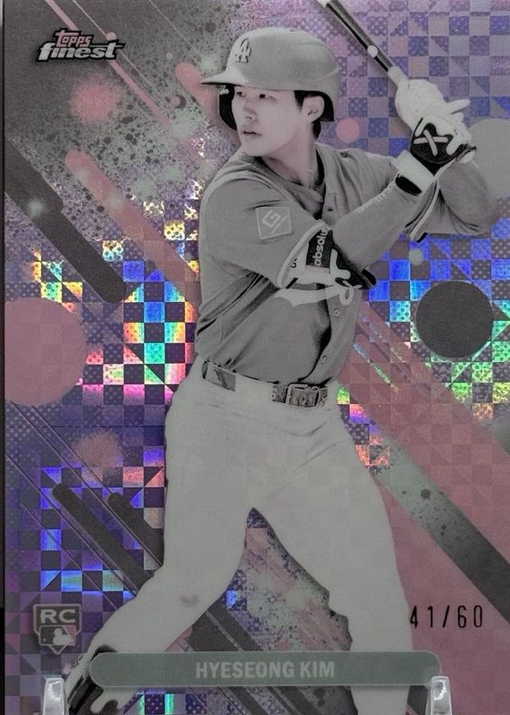 Hyeseong Kim 2025 Topps Finest #27 Common - Pearl Checkerboard Refractor /60 Rookie RAW