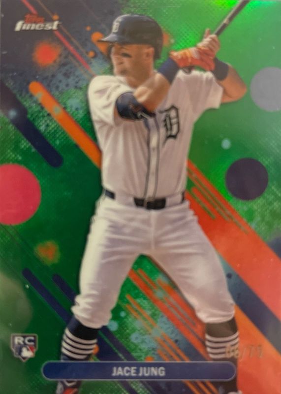 Jace Jung 2025 Topps Finest #29 Common - Green Refractor /75 Rookie RAW