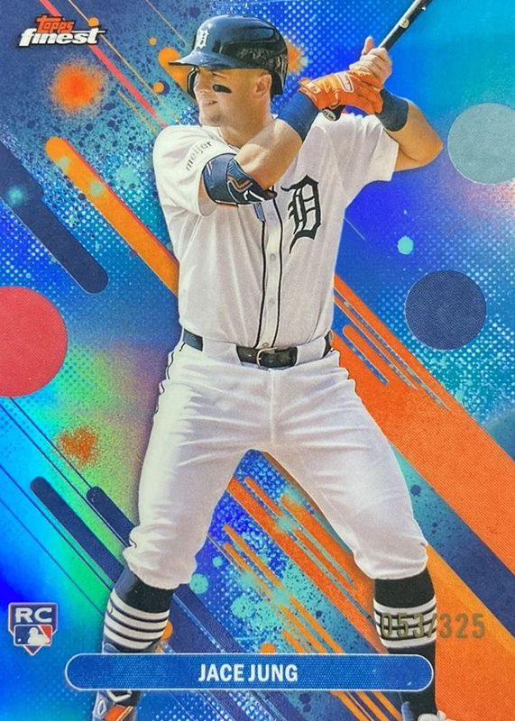 Jace Jung 2025 Topps Finest #29 Common - Sky Blue Refractor /325 Rookie RAW