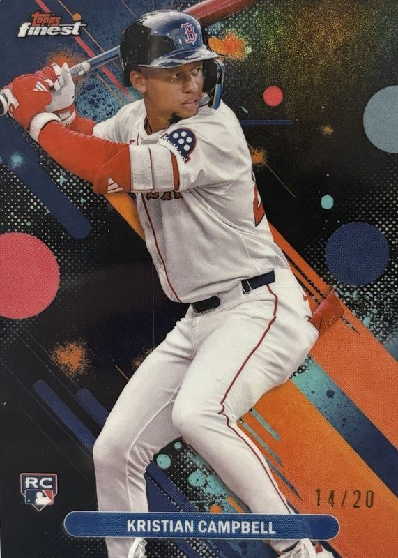 Kristian Campbell 2025 Topps Finest #98 Common - Black Refractor /20 Rookie RAW