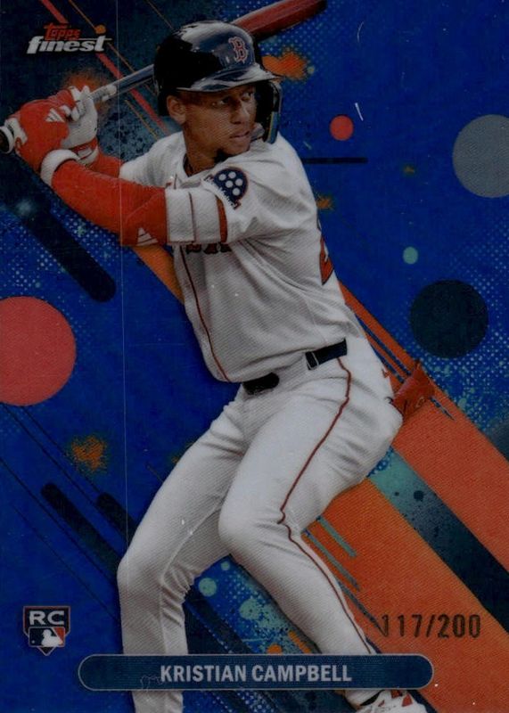 Kristian Campbell 2025 Topps Finest #98 Common - Blue Refractor /200 Rookie RAW
