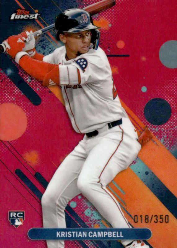 Kristian Campbell 2025 Topps Finest #98 Common - Magenta Refractor /350 Rookie RAW