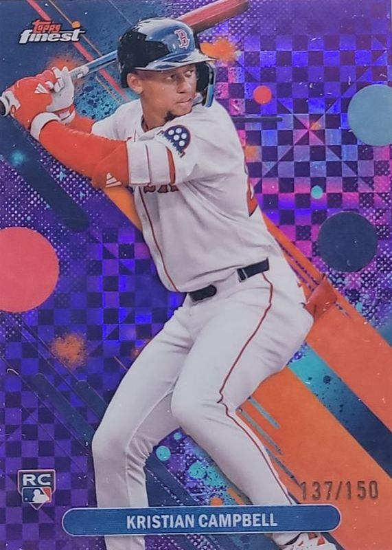 Kristian Campbell 2025 Topps Finest #98 Common - Purple Checkerboard Refractor /150 Rookie RAW