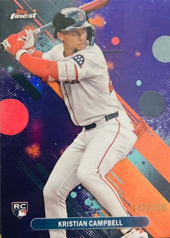 Kristian Campbell 2025 Topps Finest #98 Common - Purple Refractor /250 Rookie RAW