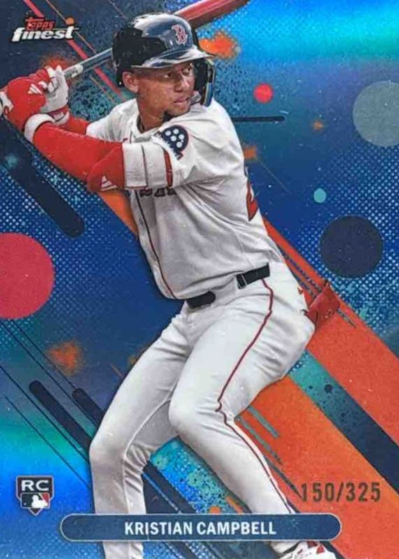Kristian Campbell 2025 Topps Finest #98 Common - Sky Blue Refractor /325 Rookie RAW