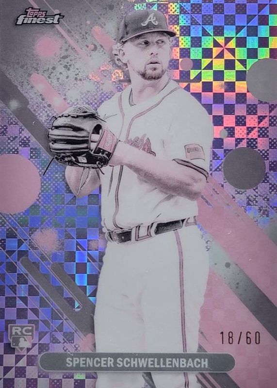Spencer Schwellenbach 2025 Topps Finest #43 Common - Pearl Checkerboard Refractor /60 Rookie RAW