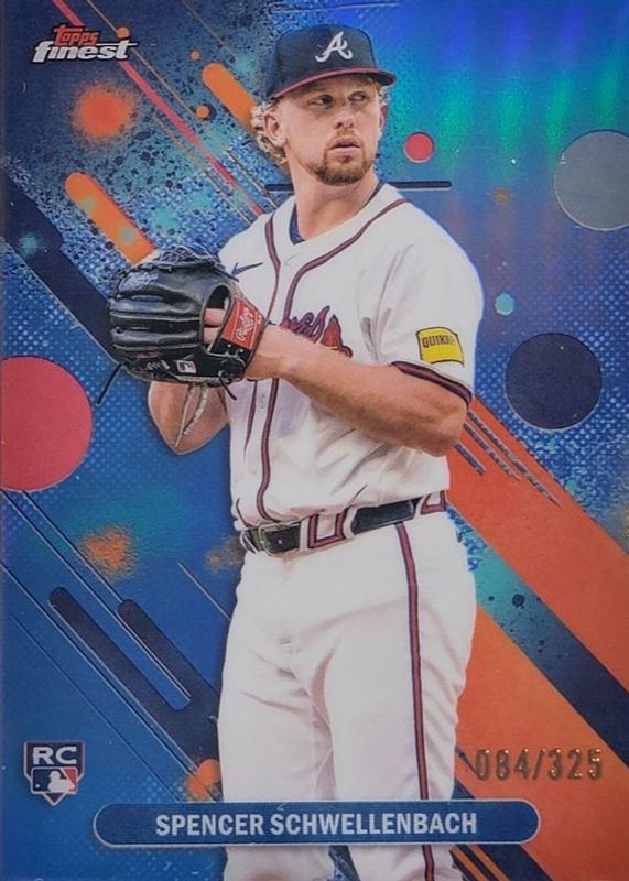 Spencer Schwellenbach 2025 Topps Finest #43 Common - Sky Blue Refractor /325 Rookie RAW