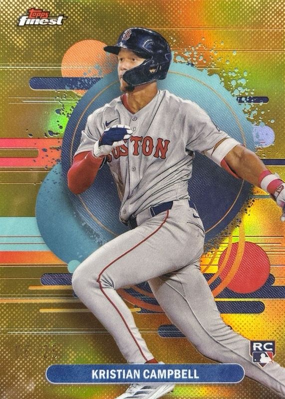Kristian Campbell 2025 Topps Finest #181 Uncommon - Gold Refractor /25 Rookie RAW