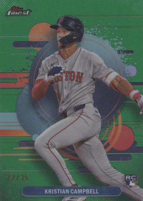 Kristian Campbell 2025 Topps Finest #181 Uncommon - Green Refractor /35 Rookie RAW