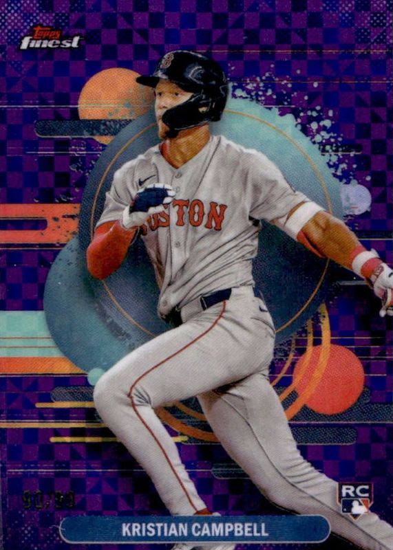 Kristian Campbell 2025 Topps Finest #181 Uncommon - Purple Checkerboard Refractor /99 Rookie RAW