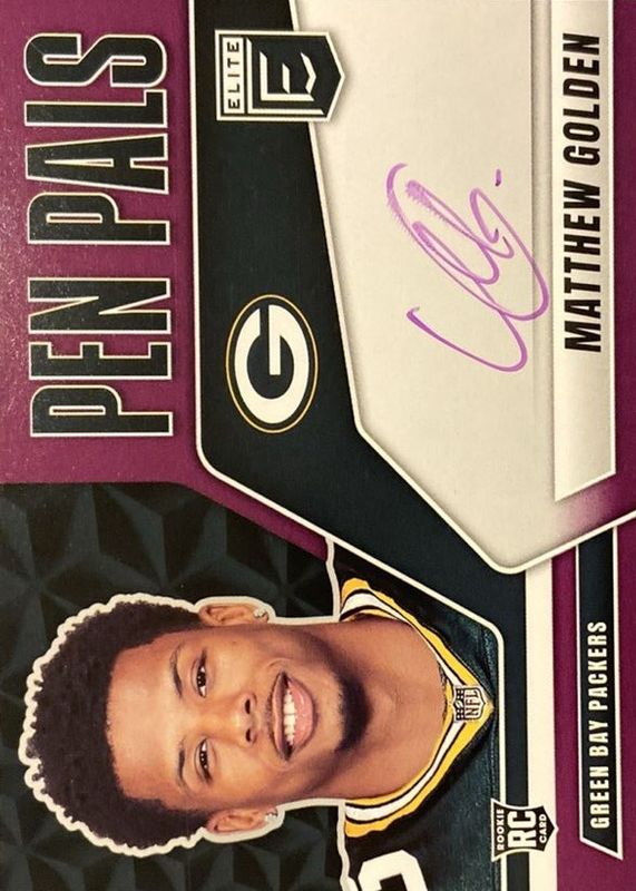 Matthew Golden 2025 Elite #PP-MGO Pen Pals - Purple Ink Rookie RAW