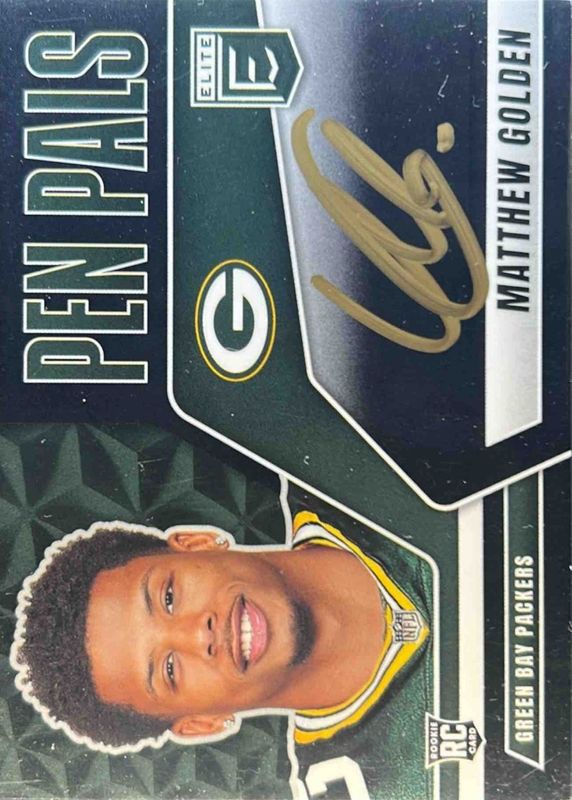 Matthew Golden 2025 Elite #PP-MGO Pen Pals - Black Gold Ink Rookie RAW
