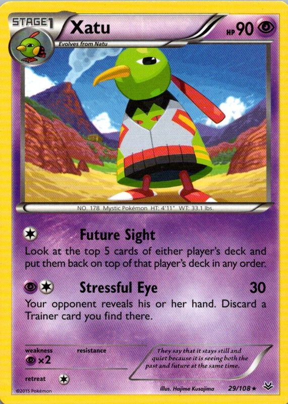 Xatu 2015 XY: Roaring Skies #029/108 Base RAW TCG (LIGHTLY PLAYED)