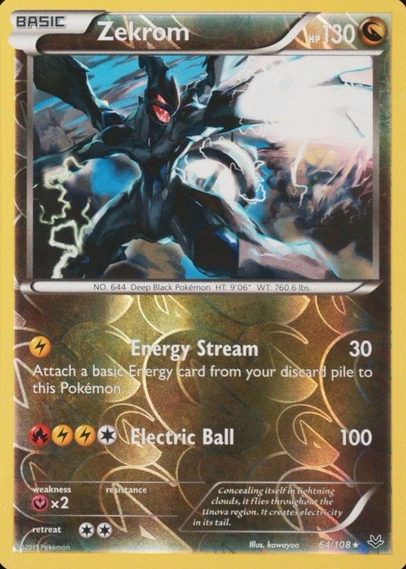 how much is a zekrom pokemon card worth 034/086 Ex Colorless Outrage (20+) Does 10 more damage for each damage counter on this Pokmon Zekrom 46/70 Prices - PokeScreener