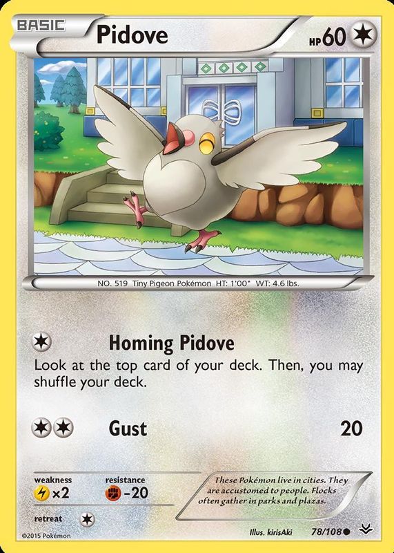 Pidove 2015 XY: Roaring Skies #078/108 Base RAW TCG (LIGHTLY PLAYED)